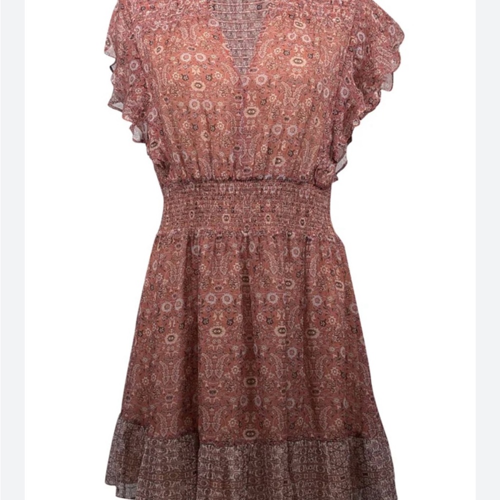 INTERMIX Red Ruffled Smocked Sundress